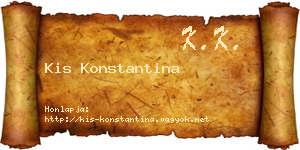 Kis Konstantina névjegykártya